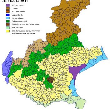 Mappa Veneto con tematismi turismo