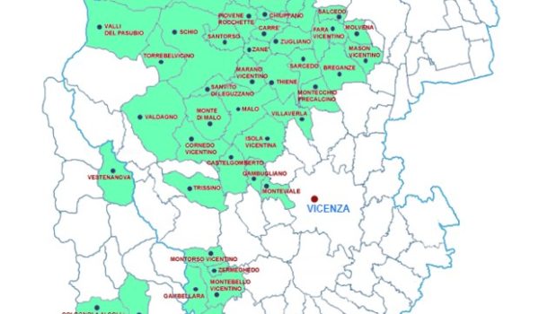 Mappa Comuni OGD Pedemontana Veneta e Colli