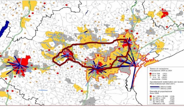 Mappa modello policentrico Veneto Centrale