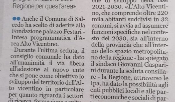 Articolo Giornale di Vicenza